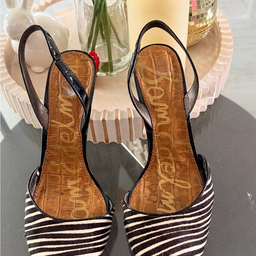 Sam Edelman Zebra Stripe Heels